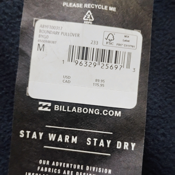 BILLABONG NEW A-Div Half Zip Pullover Hoodie - Picture 9 of 11